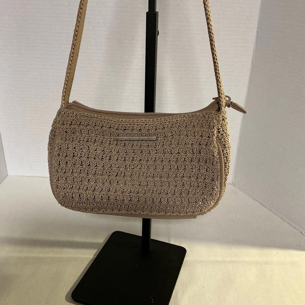Tan Woven Mini Purse/Shoulder Bag